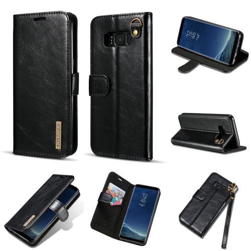 Etui en cuir véritable et TPU dg.ming 2 détachable en 1 véritable noir pour votre Samsung Galaxy S8 Plus G955