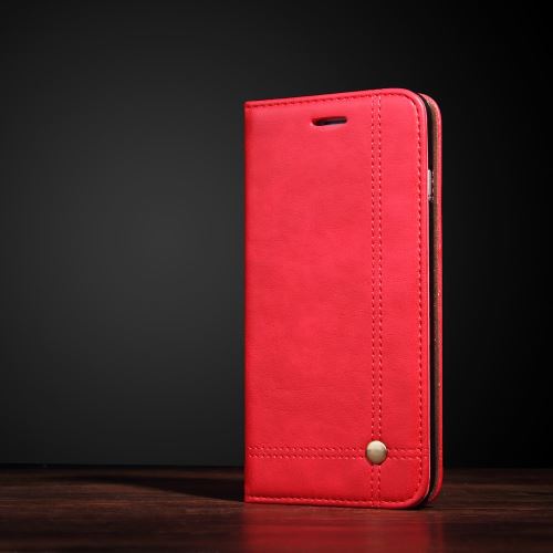 Etui en PU autoretro absorbée stand rouge pour votre Apple iPhone 8