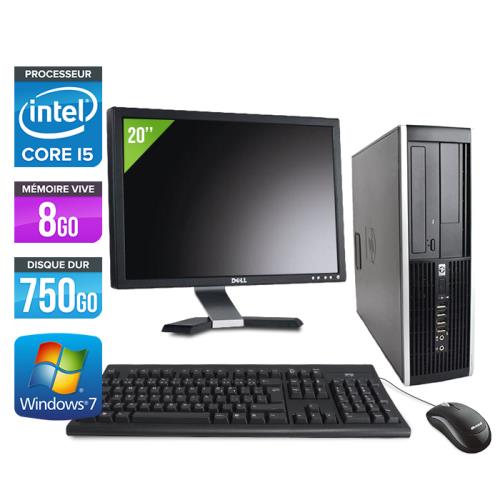 Ordinateur HP Elite 8300 SFF + Ecran 20'' - Noir - Intel Core i5-3470 / 3.20 GHz - RAM 8 Go - HDD 750 Go - DVDRW - Gigabit Ethernet - Windows 7 Profes