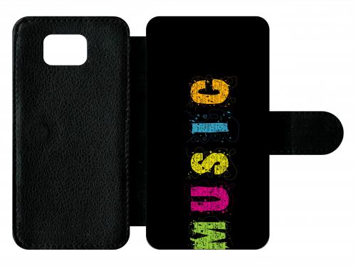 Etui À Rabat Samsung Galaxy Alpha Music Typographie Fond Noir