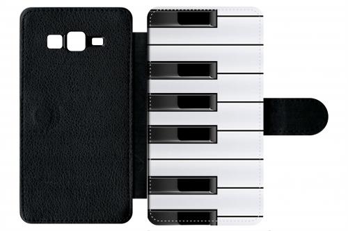 Etui À Rabat Samsung Galaxy Grand Prime G5306 Touche De Piano Noir Et Blanc