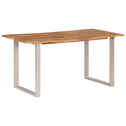 Non Communiqué Marron Table De Salle À Manger 154X80x76 Cm Bois D Acacia Solide