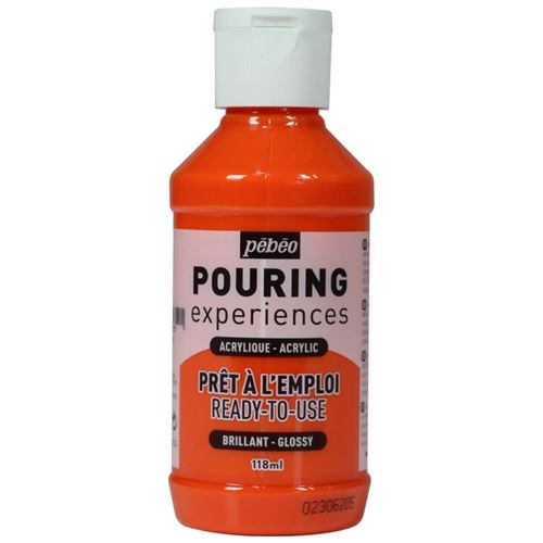 Pebeo Pouring Experiences - Peinture - peinture acrylique - orange - brillant - 118 ml