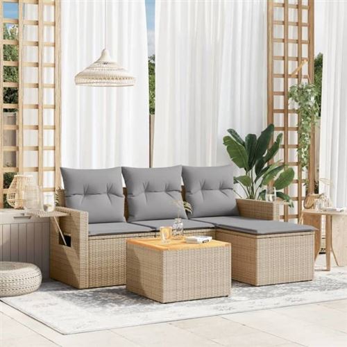 Non Communiqué Beige Salon De Jardin Modulable Vidaxl Resine Tressee 5 Pieces X 62 X 69 4 Personnes