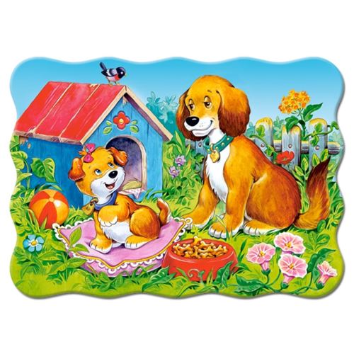 Puzzle 30 pièces : Chiens dans le jardin Castorland