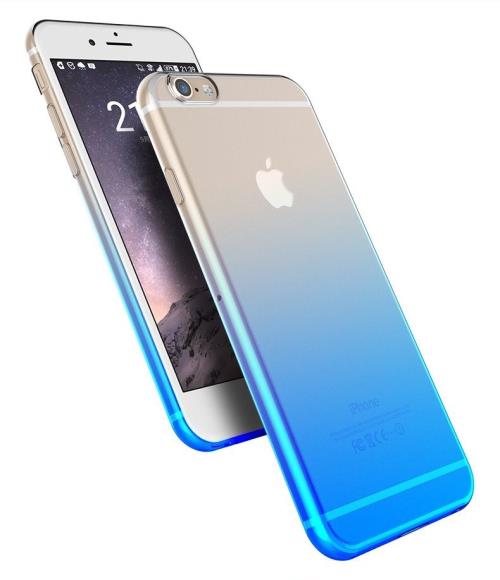 Coque Silicone Dégradé IPHONE 6/6S Bi-color Souple Gel Protection (BLEU)