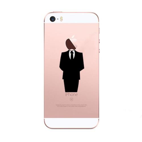 Coque Silicone IPHONE 5/5S/SE Costume Fun APPLE Homme D'affaire Classe 007 Pomme Transparente Protection Gel Souple