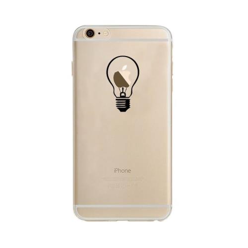 Coque Silicone IPHONE 6/6S PLUS (+) Ampoule Transparente Fun Lumière Idée Pomme Protection Gel Souple
