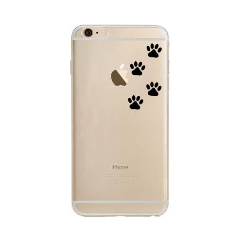 Coque Silicone IPHONE 6/6S Pattes de Chat Fun APPLE Empreintes Cat Traces Pomme Transparente Protection Gel Souple