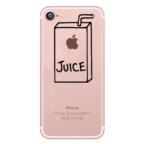 Coque Silicone IPHONE 7 Juice Fun APPLE Jus de Pomme Boisson Transparente Protection Gel Souple