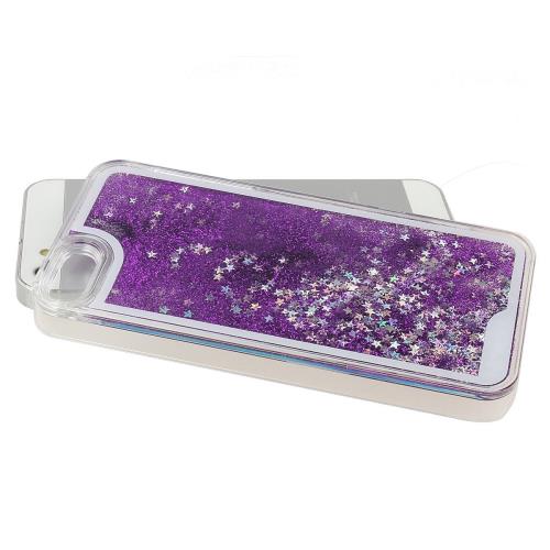 Coque Rigide Paillette IPHONE 5/5S/SE Liquide Eau Sable Etoile Protection (VIOLET)