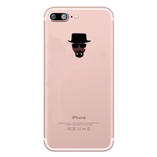 Coque Silicone IPHONE 7 PLUS (+) Heisenberg Transparente Fun Tête Breaking Bad Walter White Pomme Protection Gel Souple
