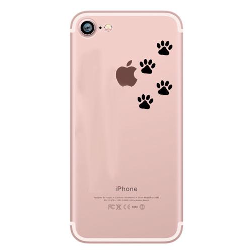 Coque Silicone IPHONE 7 Pattes de Chat Fun Empreintes Cat Traces Pomme Transparente Protection Gel Souple