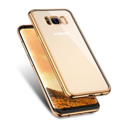 Coque Silicone Contour SAMSUNG Galaxy S8 Chromé Transparente Bumper Protection Gel Souple (NOIR)
