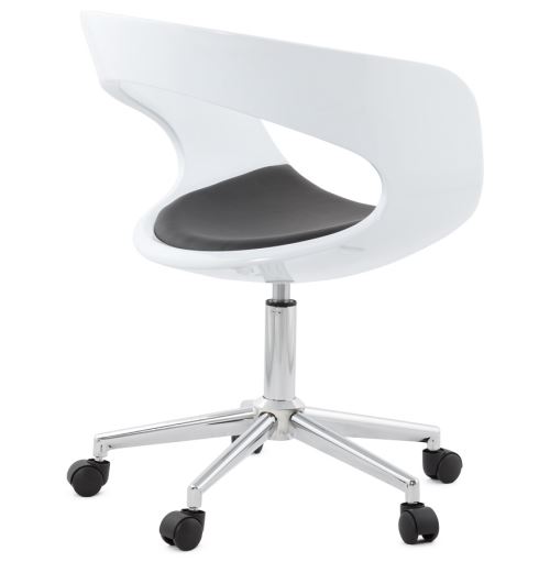 Chaise de bureau 'STRATO' blanche et noire sur roulettes
