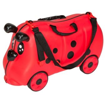 Valise Wagon Voiture A Roulettes Pour Enfants Rouge Helloshop26