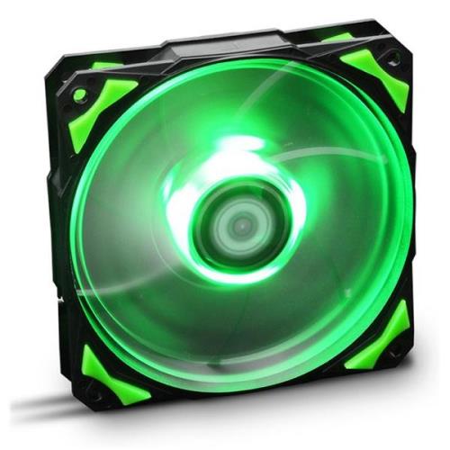 NOX HUMMER H-FAN - Ventilador para Caja PC 120mm, LEDs brillantes, 7 Aspas Traslúcidas, Rodamientos Hidráulicos, Esquinas Soporte goma, Color Verde - Negro