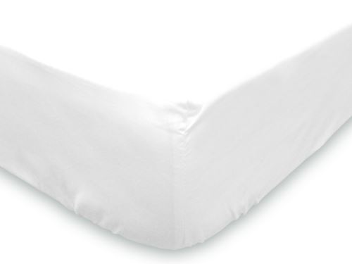 Drap housse 140x190 cm en coton 57 Fils SOLEIL D'OCRE blanc