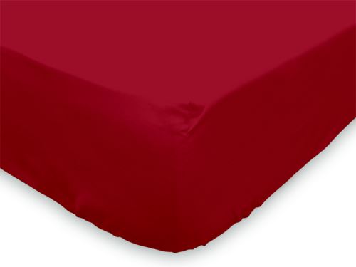 Drap housse 140x190 cm en coton 57 Fils SOLEIL D'OCRE rouge 