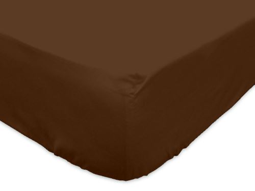 Drap housse JERSEY en coton 90x190 cm chocolat par Soleil d'ocre