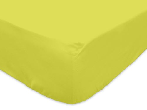 Drap housse 90x200 cm en coton 57 Fils SOLEIL D'OCRE vert