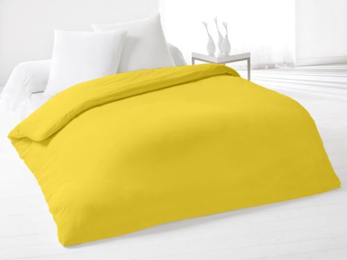 Housse de couette 220x240 cm coton uni jaune