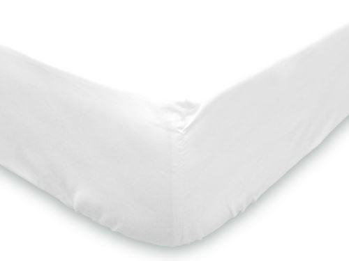 Drap housse 140x200 cm en coton 57 Fils SOLEIL D'OCRE blanc