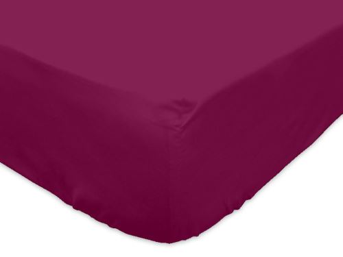 Drap housse 140x200 cm en coton 57 Fils SOLEIL D'OCRE cassis