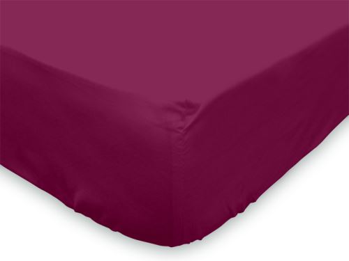 Drap housse 160x200 cm en coton 57 Fils SOLEIL D'OCRE cassis