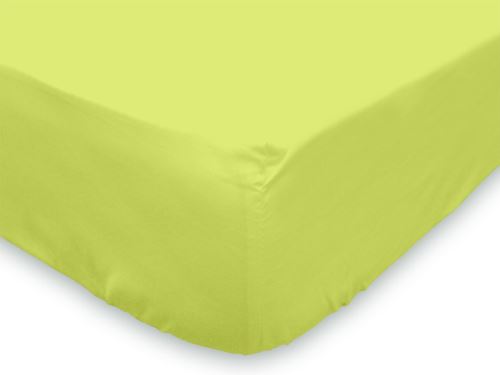 Drap housse 90x190 cm en coton 57 Fils SOLEIL D'OCRE vert