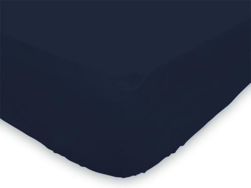 Drap housse 90x200 cm en coton 57 Fils SOLEIL D'OCRE bleu marine