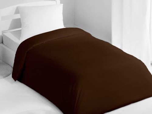 Housse de couette 140x200 cm coton uni chcolat