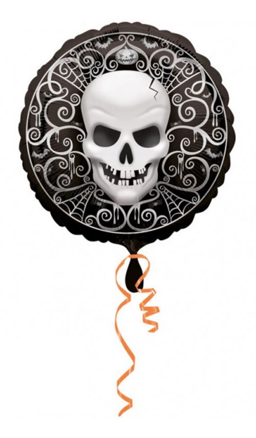 Ballon Mylar Rond Tête De Mort - Halloween