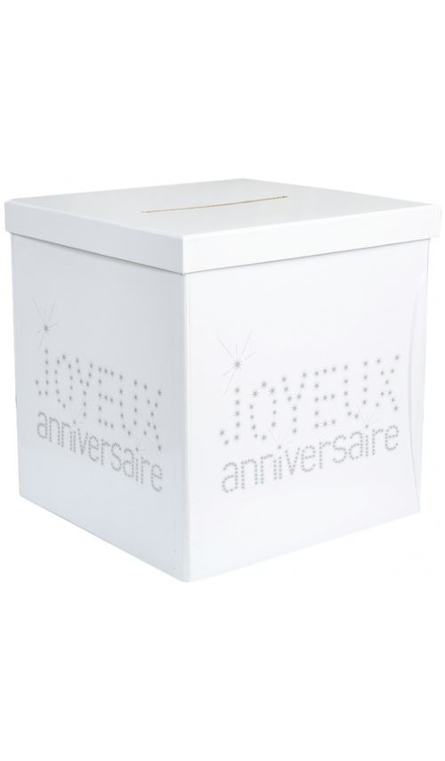 Urne Joyeux Anniversaire Blanche