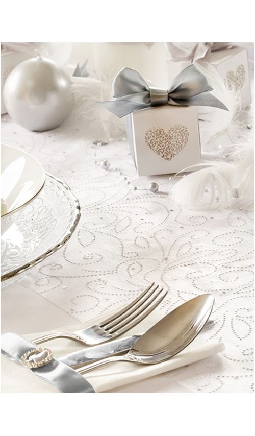 Chemin de Table - Organza - Arabesques Argentées x 9 Mètres