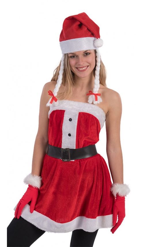 Bonnet de Mère Noël avec tresses