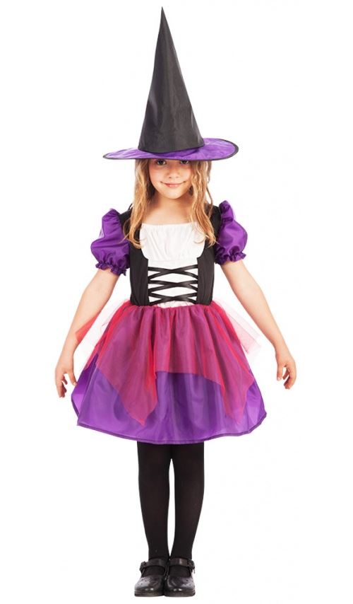 Costume de Sorcière avec Chapeau - Enfant Taille : 8/10 ans (126 à 138 cm)