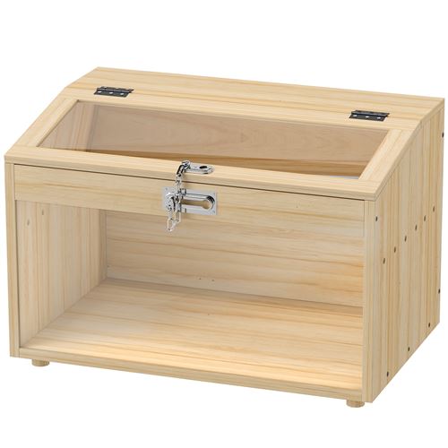 Comparer les prix de Cage à hamster rongeur en bois - toit ouvrant verrouillable, fenêtres acrylique - dim. 55 x 35 x 35 cm - MDF effet bois