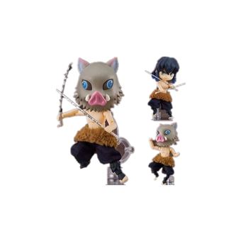 Figurine de collection GENERIQUE Figurine Demon Slayer Hashibira Inosuke 10  cm avec tapis de souris Demon Slayer
