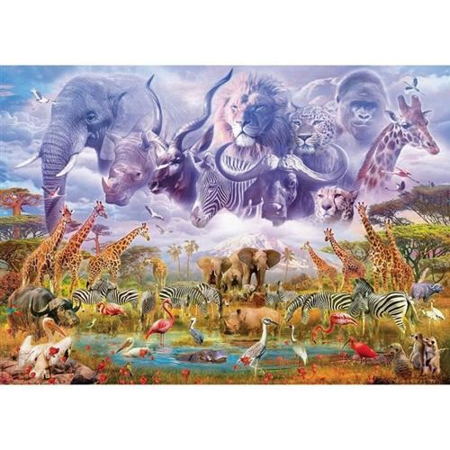 Non Communiqué Neutre Schmidt Spiele - Puzzle - Animaux Autour D'un Point D'eau - 1000 Pieces