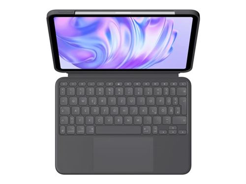 Logitech Combo Touch - Clavier et étui - avec trackpad - rétroéclairé - Apple Smart connector - QWERTZ - Allemand - graphite - pour Apple 11-inch iPad Pro (M4)