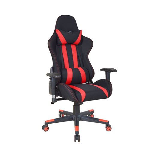Chaise de bureau chaise gaming Thomas - style racing gaming - revêtement tissu - noir rouge