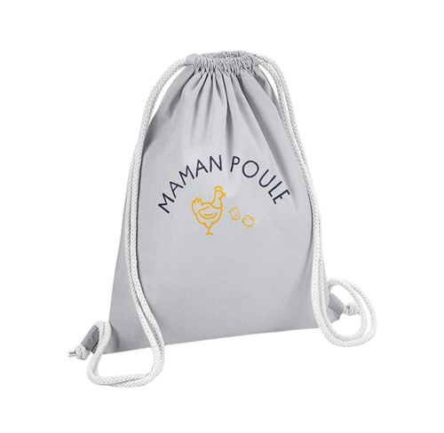 Fabulous Sac de Gym en Coton Gris Maman Famille Poule 12 Litres