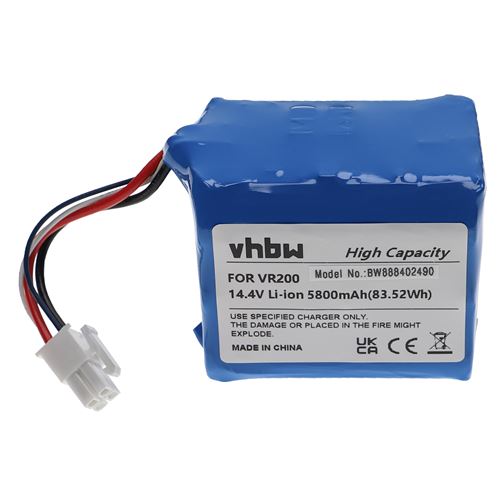 Vhbw Batterie compatible avec Vorwerk Kobold VR200 aspirateur, robot électroménager (5800mAh, 14,4V, Li-ion)