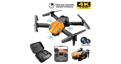 Mini drone 4k hd orange avec caméra trois côtés auto-geste tir rc quadcopter