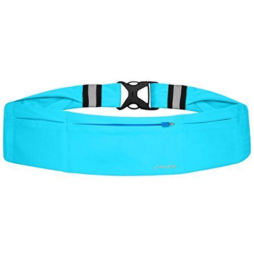 FITLETIC Ceinture 360° Néon 3 poches imperméables - Noir / Turquoise
