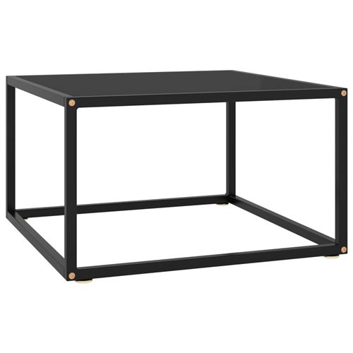 VidaXL Table basse Noir avec verre noir 60x60x35 cm