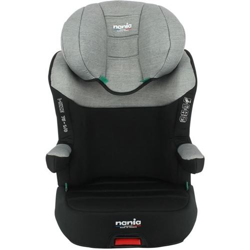Rehausseur isofix WAY I FIX 100-140 cm R129 – de 5 à 10 ans – Têtière réglable – Inclinable – Gris - Fabrication française