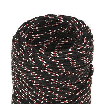 Corde De Bateau Polypropylène 8mm X 100m Noire - Flottante, Résistante Et Polyvalente VidaXL