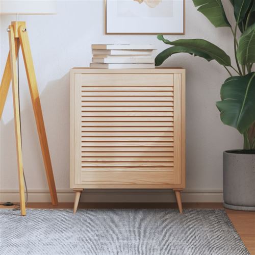vidaXL Porte à persiennes Bois de pin massif 61,5x59,4 cm